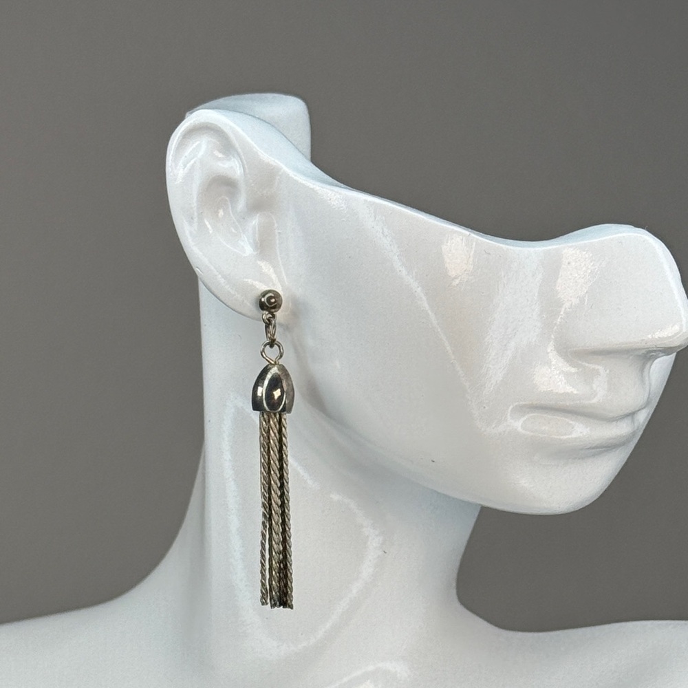 Elegant Silver Tassel Earrings